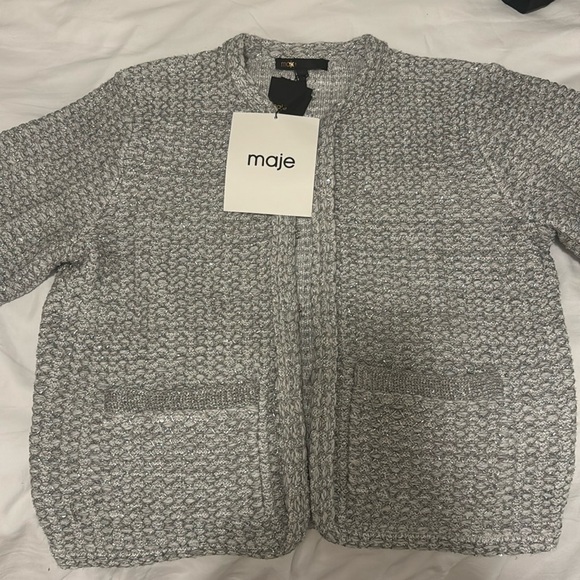 MAJE NWT Tweed Look Cardigan US M (Fr 2) - Picture 5 of 7